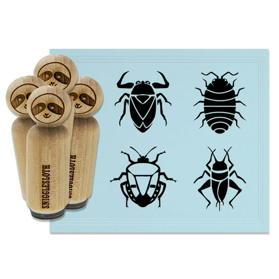 Bugs Insects Stink Water Pill Cricket Rubber Stamp Set for Scrapbooking Crafting Stamping - Small 3/4 Inch