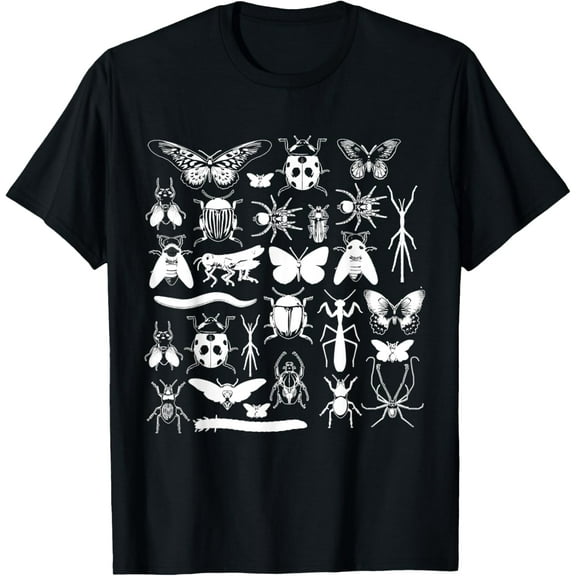 Bugs Lover Entomology Insect Collection Beetle Bug T-ShirtMen's and women's gift, black and white T-shirt, size: Extra large S-4XL