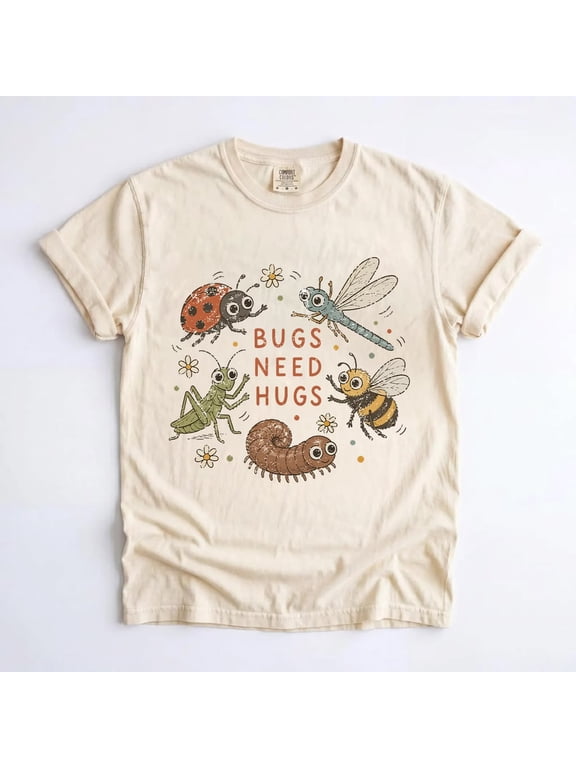 Bugs Need Hugs Insect Lover Ladybug Bee Dragonfly Graphic T-Shirt