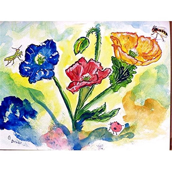 Bugs & Poppies Door Mat 18x26