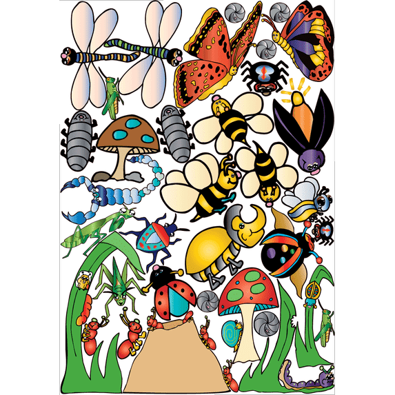 Bug Poster Sticker Bugs and Insect Wall Stickers Decals Presto Chango Decor multicolored ...