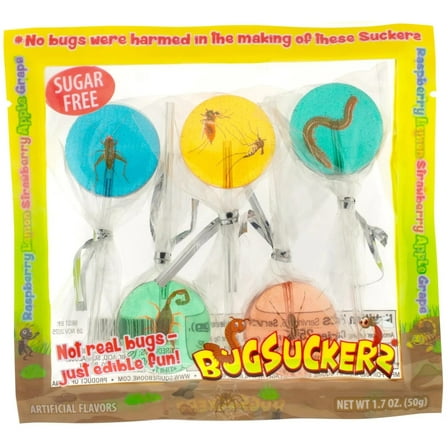 Bugsuckers, Sugar-free Sucker with Edible Image of Real Bugs Inside Lollipop, 1.7 Ounce