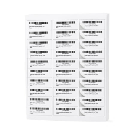 Buhbo 30-UP Product Sticker Labels 1" x 2-5/8" Address Labels for Laser & Ink Jet Printers (100 Sheets, 3,000 Labels) White