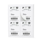 Buhbo 4-UP Address Shipping Label 4 x 5 Sticker Labels for Laser & Ink Jet Printers 100 Sheets, 400 Labels White