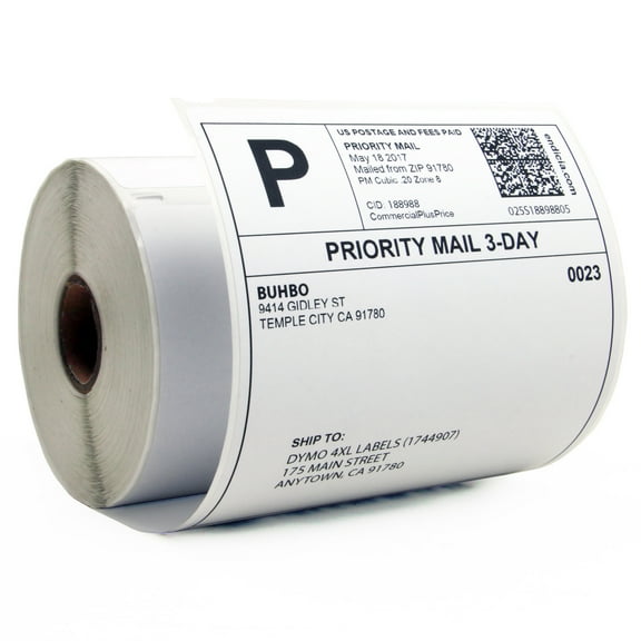 Buhbo Compatible with DYMO LabelWriter 4XL 4" x 6" Shipping Label 1744907, White (2 Pack / 220 Labels Per Roll)