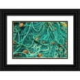 thumbnail image 1 of Buhl, Karl 14x11 Black Ornate Wood Framed with Double Matting Museum Art Print Titled - Guadeloupe Marie-Galante Island-part of France Fishnets at the marina in the town, 1 of 4