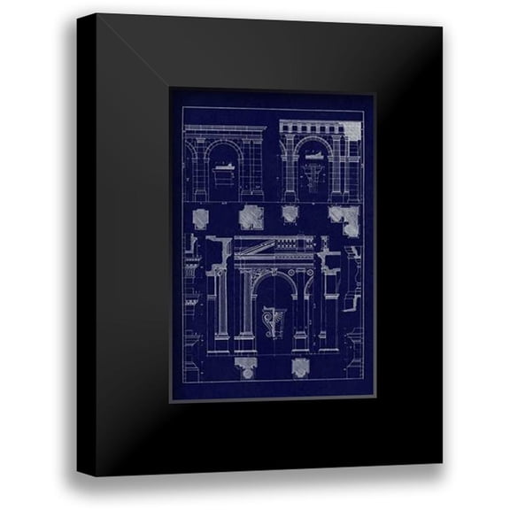 Buhlmann, J. 11x14 Black Modern Framed Museum Art Print Titled - Arcades (Blueprint)