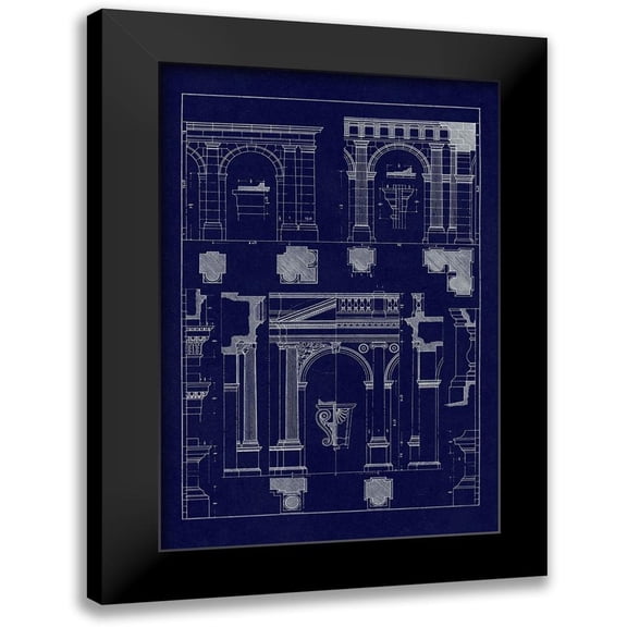 Buhlmann, J. 11x14 Black Modern Framed Museum Art Print Titled - Arcades (Blueprint)