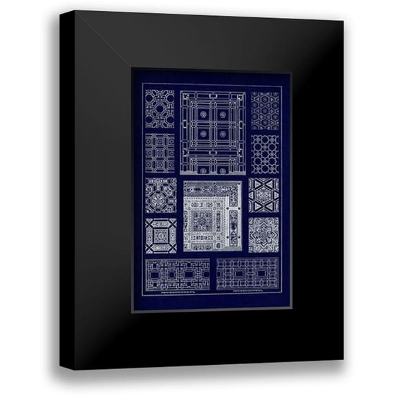 Buhlmann, J. 11x14 Black Modern Framed Museum Art Print Titled - Ceilings with Bays and Mouldings (Blueprint)