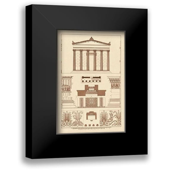Buhlmann, J. 11x14 Black Modern Framed Museum Art Print Titled - Portico, Coffer and Palmette-Ornament