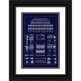 thumbnail image 1 of Buhlmann, J. 11x14 Black Ornate Wood Framed with Double Matting Museum Art Print Titled - Basilica at Vicenza and Library of St. Marks at Venice (Blueprint), 1 of 4