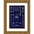 thumbnail image 1 of Buhlmann, J. 11x14 Gold Ornate Wood Framed with Double Matting Museum Art Print Titled - Ionic Capitals (Blueprint), 1 of 4