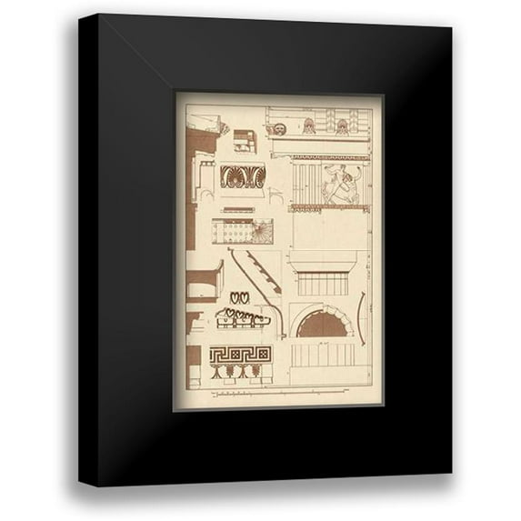 Buhlmann, J. 13x18 Black Modern Framed Museum Art Print Titled - Details of Parthenon at Athens