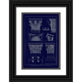 thumbnail image 1 of Buhlmann, J. 13x18 Black Ornate Wood Framed with Double Matting Museum Art Print Titled - Ancient Capitals (Blueprint), 1 of 4