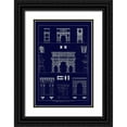 thumbnail image 1 of Buhlmann, J. 13x18 Black Ornate Wood Framed with Double Matting Museum Art Print Titled - Arches and Arcades (Blueprint), 1 of 4