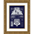 thumbnail image 1 of Buhlmann, J. 13x18 Gold Ornate Wood Framed with Double Matting Museum Art Print Titled - Cloister Vaults and Coved Ceilings (Blueprint), 1 of 4
