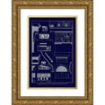 thumbnail image 1 of Buhlmann, J. 13x18 Gold Ornate Wood Framed with Double Matting Museum Art Print Titled - Details of Parthenon at Athens (Blueprint), 1 of 4