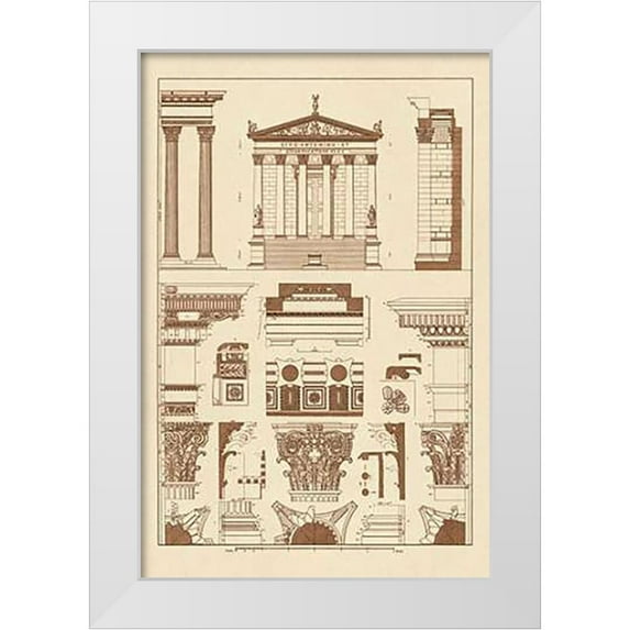 Buhlmann, J. 13x18 White Modern Wood Framed Museum Art Print Titled - Temples of Antonius, Castor and Mars