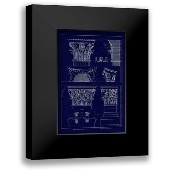 Buhlmann, J. 17x24 Black Modern Framed Museum Art Print Titled - Ancient Capitals (Blueprint)