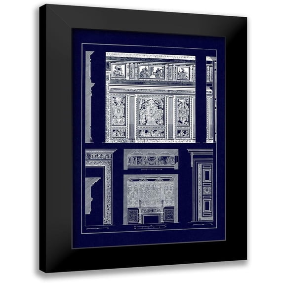 Buhlmann, J. 17x24 Black Modern Framed Museum Art Print Titled - Wall Paintings and Decoration of the Renaissance (Blueprint)