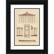 Buhlmann, J. 17x24 Black Ornate Wood Framed with Double Matting Museum Art Print Titled - The Parthenon at Athens, Polychrome