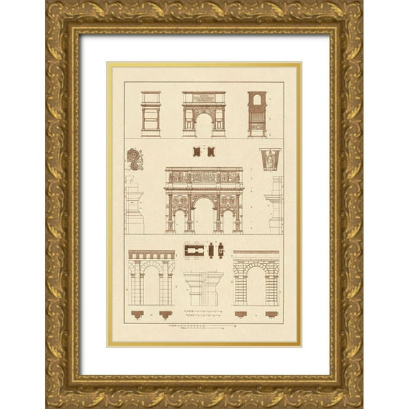 Buhlmann, J. 17x24 Gold Ornate Wood Framed with Double Matting Museum Art Print Titled - Arches and Arcades