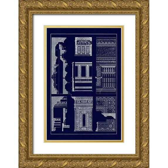 Buhlmann, J. 17x24 Gold Ornate Wood Framed with Double Matting Museum Art Print Titled - Wall Facing with Wood Paneling (Blueprint)