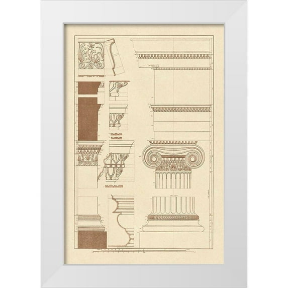 Buhlmann, J. 17x24 White Modern Wood Framed Museum Art Print Titled - Details from the North Portico of the Erechtheum