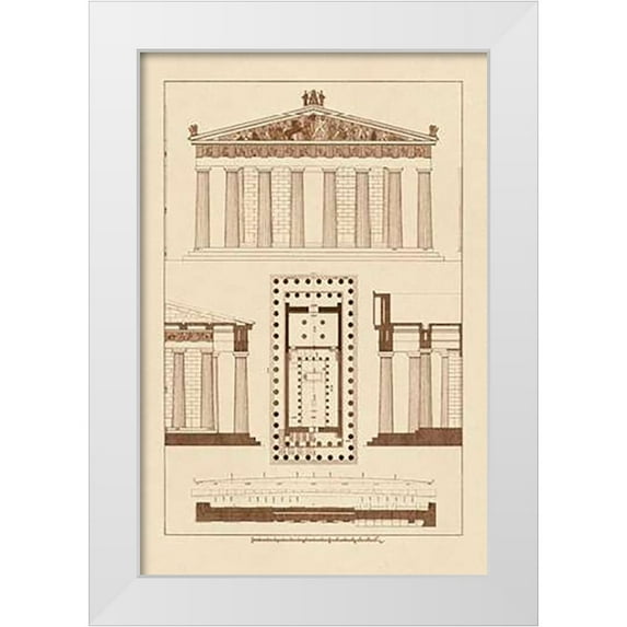 Buhlmann, J. 17x24 White Modern Wood Framed Museum Art Print Titled - The Parthenon at Athens, PolyMuseumome