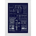 thumbnail image 1 of Buhlmann, J. 23x32 White Modern Wood Framed Museum Art Print Titled - Details of Basilica at Vicenza and Library at Venice (Blueprint), 1 of 4