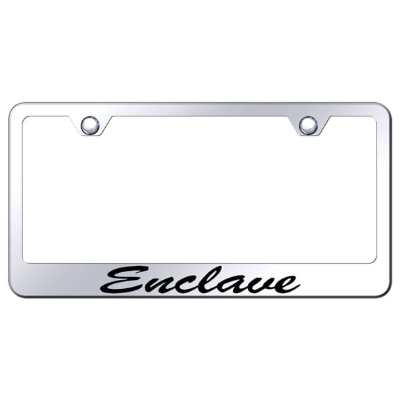 Buick Enclave Laser Etched Script Stainless Steel License Plate Frame (Chrome)