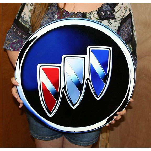 Buick Full Color Tri-Shield Metal Wall Hanging Sign - 19" x 19"