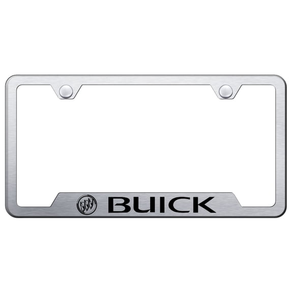 Buick Laser Etched Logo Cut-Out License Plate Frame (Brushed Chrome)