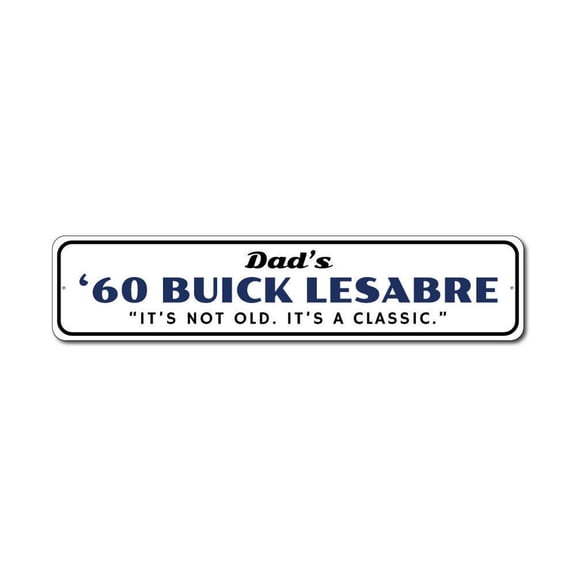 Buick Lesabre Sign, Lesabre Decor, Dad's Lesabre Sign, Custom GM Sign, General Motors Sign, Buick Aluminum Decor - 4x18 inches