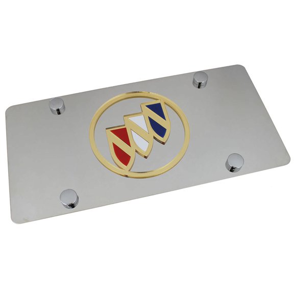 Buick Logo License Plate (Gold on Chrome)