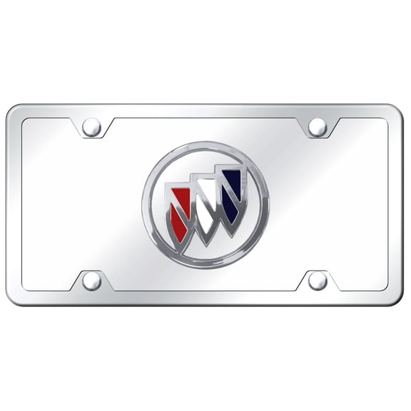 Buick Logo License Plate Kit (Chrome on Mirrored)