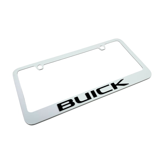 Buick Logo White Zinc Alloy License Plate Frame US Made Official Licensed