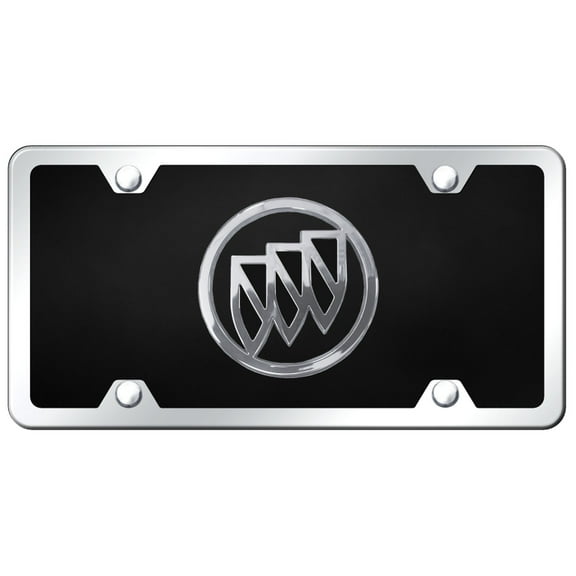 Buick Name Acrylic License Plate Kit (Chrome on Black)