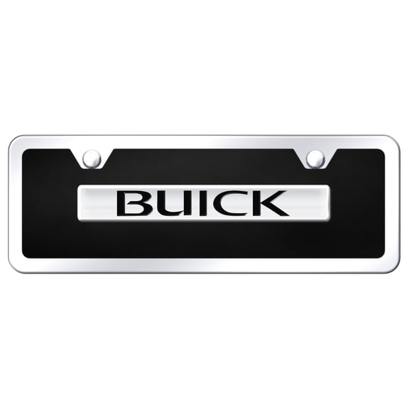 Buick Name Acrylic Mini License Plate Kit (Chrome on Black)
