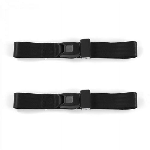 Buick Roadmaster 1957-1958 Standard 2 Point Black Lap Bucket Seat Belt Kit - 2 Belts