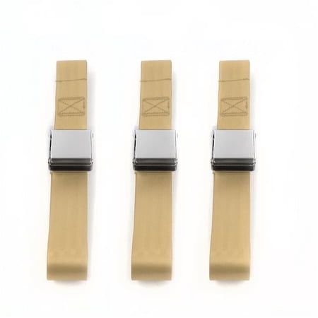 Buick Special 1949-1958 Airplane 2 Point Tan Lap Bench Seat Belt Kit - 3 Belts
