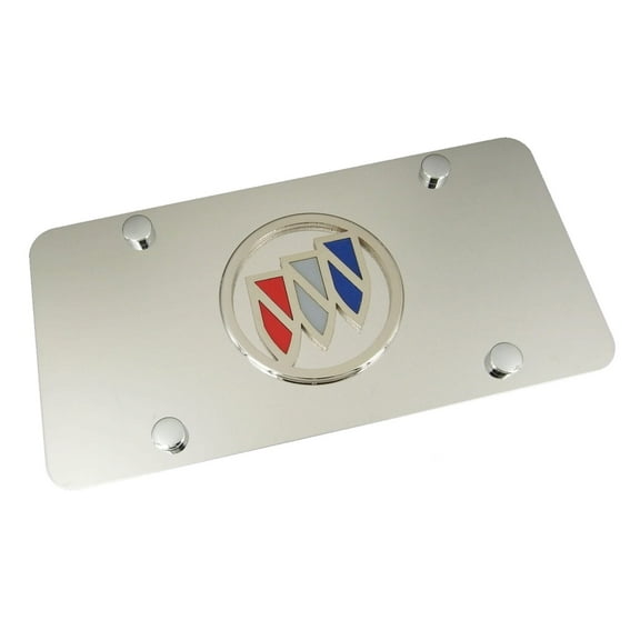 Buick Tri-Color Logo Chrome Stainless Steel License Plate