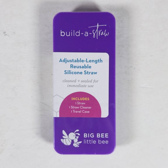 Build-A-Straw Reusable Silicone Straw (Grape) by Big Bee Little Bee