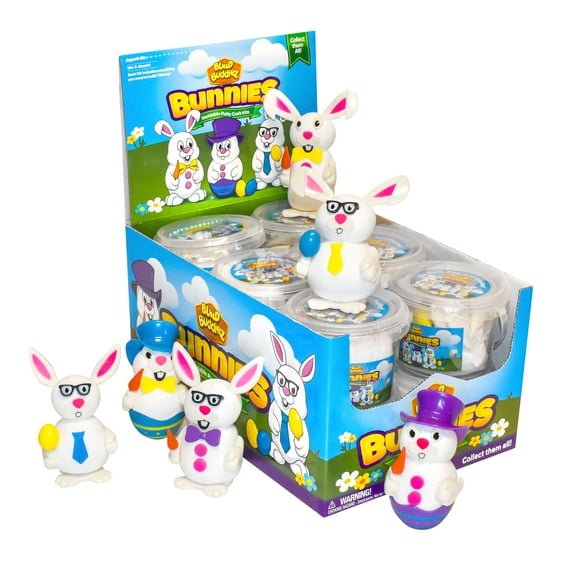 Build Buddiez Bunnies Craft Kit 12 Pack - 12pc Putty Party Pack Great for Easter Baskets, Birthdays, Loot Bags, Events, and Arts & Crafts Activities, for Girls & Boys Ages 5+
