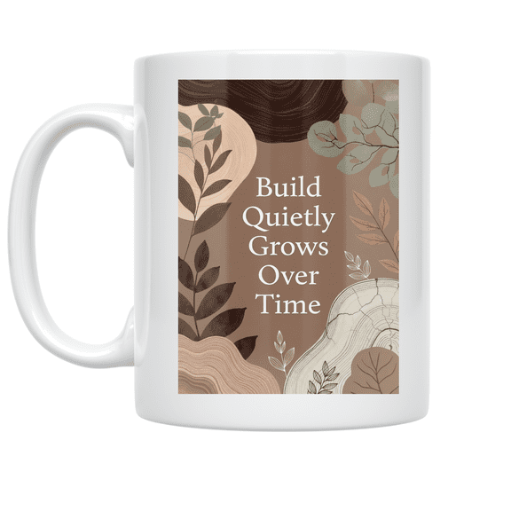 Build Quietly Grows Over Time - Mindfulness Enthusiast - 11 oz Ceramic Coffee Mug