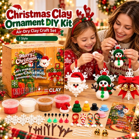 Build a Snowman Kit, air-dry clay Christmas ornament kit, snowman ...