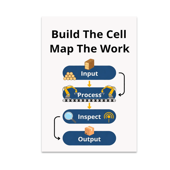 Build The Cell Map The Work - Factory Workflow Enthusiast - 13x19 Poster Print