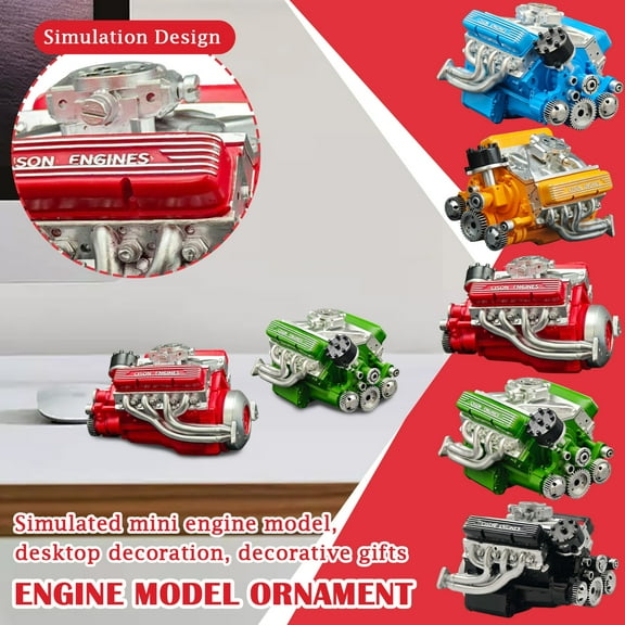 Build Your Own V8 Small Engine Model Kit With All Necessary Parts For Diy Assembly, Engine Model Building Set For Automotive Enthusiasts And Hobbyists, Detailed Overhead V8