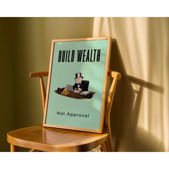 Build Wealth Not Approval Wall Art Print, Unframed Paper Poster 8x10in