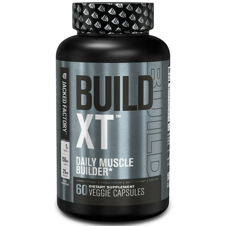 Build-XT Daily Muscle Builder & Performance Enhancer - Muscle Building Supplement for Muscular Strength & Growth | Trademarked Ingredients Peak02, ElevATP, & Astragin - 60 Veggie Pills